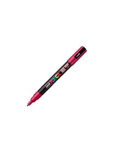 Marker UNI Posca PC-3M, varf 0.9 - 1.3 mm, Rosu Inchis 2