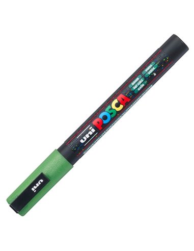 Marker UNI Posca PC-3ML, 09-13 mm, Verde cu sclipici