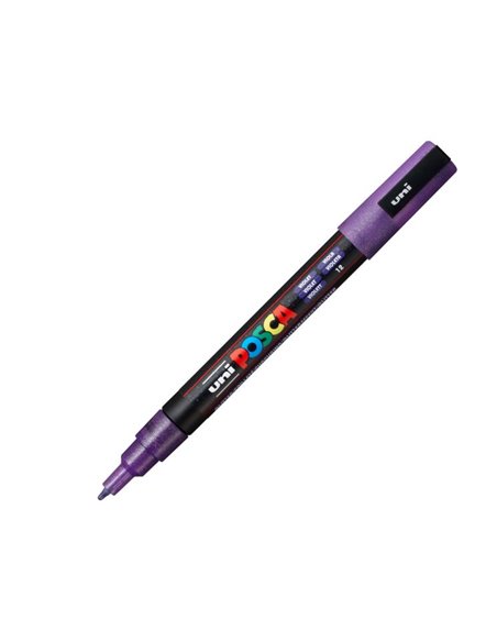Marker UNI Posca PC-3ML, 09-13 mm, Violet cu sclipici