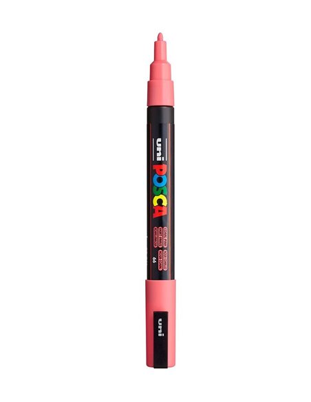 Marker UNI Posca PC-3M, varf 0.9 - 1.3 mm, Roz Corai