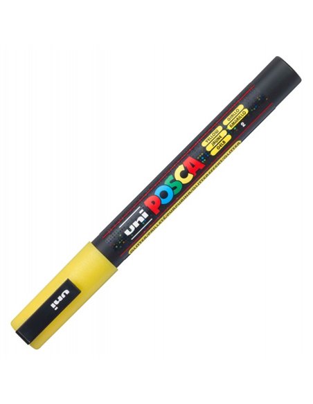 Marker UNI Posca PC-3ML, 09-13 mm, Galben cu sclipici