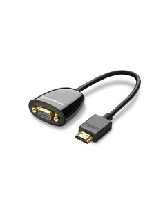 Adaptor video Ugreen, "MM105" HDMI (T) la 1 x VGA (M) 1920x1080 la 60Hz fara sunet, lungime 0.15m, Negru