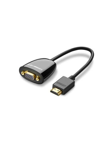 Adaptor video Ugreen, "MM105" HDMI (T) la 1 x VGA (M) 1920x1080 la 60Hz fara sunet, lungime 0.15m, Negru