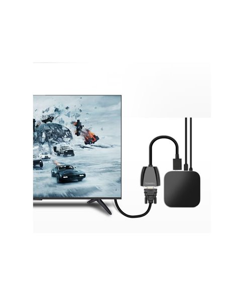 Adaptor video Ugreen, "MM105" HDMI (T) la 1 x VGA (M) 1920x1080 la 60Hz fara sunet, lungime 0.15m, Negru