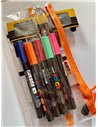 Set 5 markere UNI POSCA PC-3M, 0.9-1.3mm + Ochelari 3D si Stikere