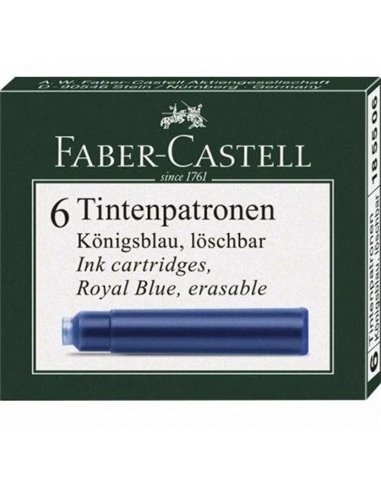 EAN-855064,Rezerve Cerneala Mici Albastre 6 Buc/Cutie Faber-Castell