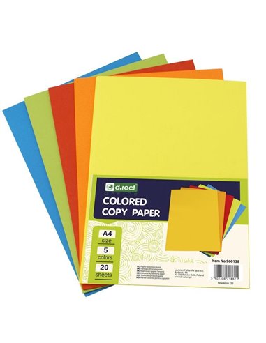 Hartie Color D.RECT A4, Asortata, 5X20 Coli / Top