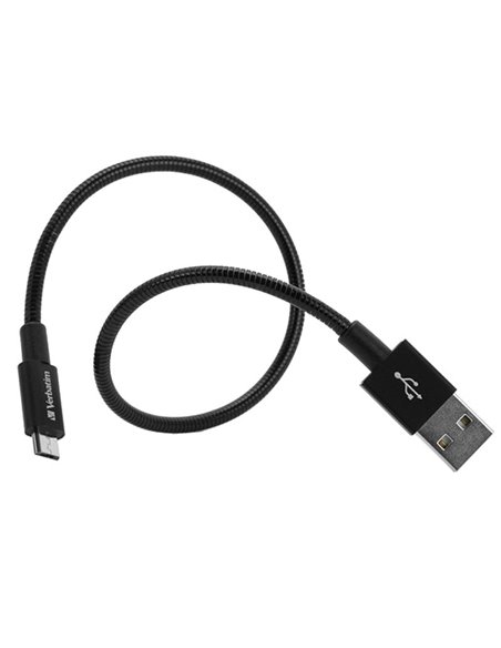 Cablu Alimentare si date VERBATIM, USB 2.0 LA Micro-USB 2.0, 30CM, Negru
