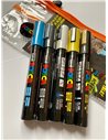 Set 5 markere UNI POSCA PC-5M, 2.5mm + Stickere