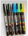 Set 5 markere UNI POSCA PC-5M, 2.5mm + Stickere