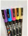 Set 5 markere UNI POSCA PC-3M, 0.9-1.3mm +  Stickere