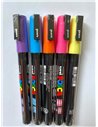 Set 5 markere UNI POSCA PC-3M, 2.5mm + Ochelari 3D si Stickere