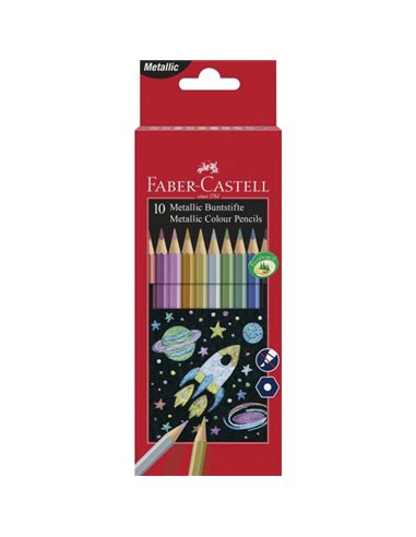 ERR-FC201583,Creioane Colorate Faber-Castell Metalizate, 10 Culori