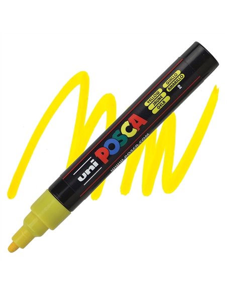 Marker UNI Posca PC-5M, 1.8-2.5mm, Galben