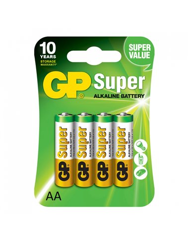 Baterie GP BATTERIES SUPER ALCALINA AA (LR6) 1.5V ALCALINA, 4 BUC./SET