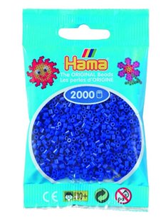 2000 margele Hama MINI in pungulita - albastru inchis