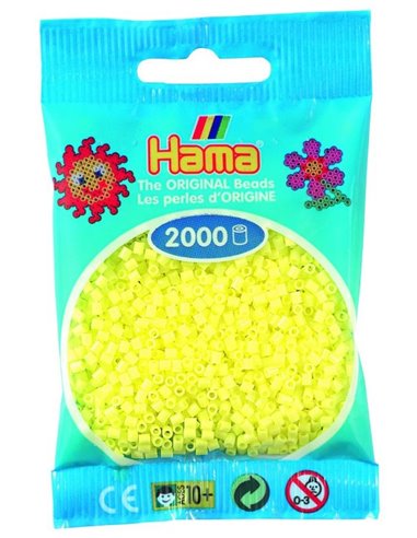 2000 margele Hama MINI in pungulita - galben pastel