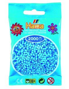 2000 margele Hama MINI in pungulita - albastru pastel