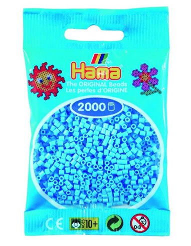 2000 margele Hama MINI in pungulita - albastru pastel