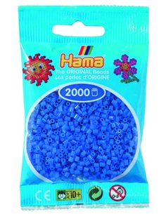2000 margele Hama MINI in pungulita - albastru deschis