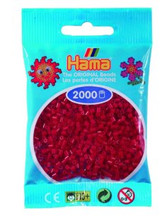 2000 margele Hama MINI in pungulita - rosu inchis