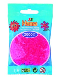 2000 margele Hama MINI in pungulita - roz intens neon
