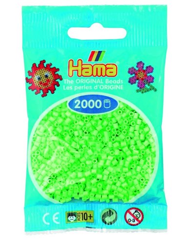 2000 margele Hama MINI in pungulita - verde pastel