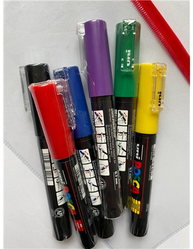 Set 6 markere UNI POSCA PC-1M 0.7mm