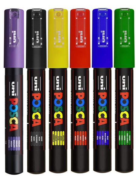 Set 6 markere UNI POSCA PC-1M 0.7mm