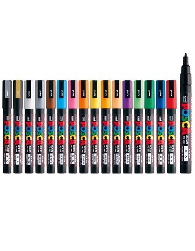SET 1 - 5 Markere UNI POSCA PC-3M, 0.9-1.3mm
