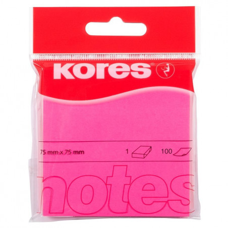 Notes Adeziv 4, Roz Neon, 75 X 75 Mm, 100 File, Kores Notes Adeziv 4, Roz Neon, 75 X 75 Mm, 100 File, Kores