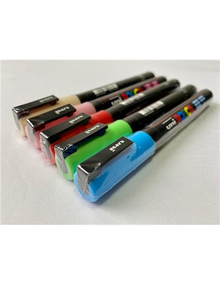 SET 1 - 5 Markere UNI POSCA PC-3M, 0.9-1.3mm