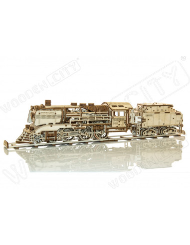 Expres cu vagon pe sine - puzzle mecanic 3D, Wooden.City,WR323