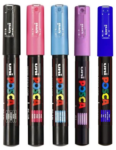 Set 5 markere UNI POSCA PC-1M 0.7-1 mm, POS15-PC1M