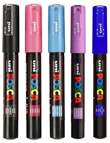 Set 5 markere UNI POSCA PC-1M 0.7-1 mm, POS15-PC1M