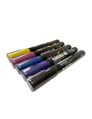 Set 5 markere UNI POSCA PC-5M, 1.8-2.5 mm, POS12-PC5M
