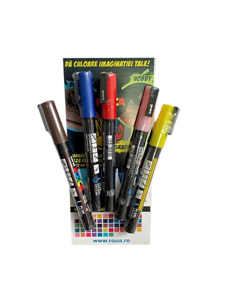 Set 5 Markere UNI POSCA PC-3M, 0.9-1.3 mm, POS14-PC3M