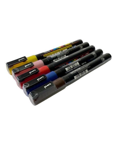 Set 5 Markere UNI POSCA PC-3M, 0.9-1.3 mm, POS14-PC3M