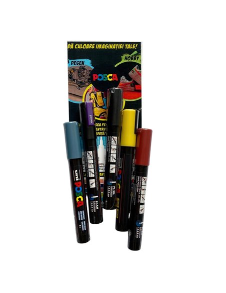 Set 5 markere UNI POSCA PC-5M, 1.8-2.5 mm, POS13-PC5M