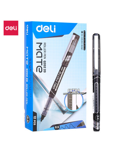 ROLLER FREE INK 0.5MM NEGRU DELI,DLEQ20220