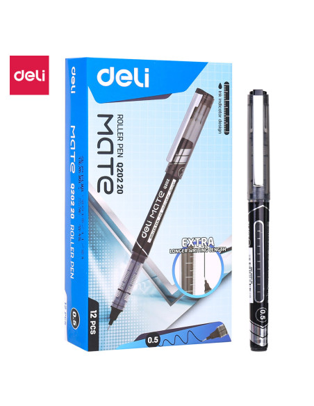 ROLLER FREE INK 0.5MM NEGRU DELI,DLEQ20220