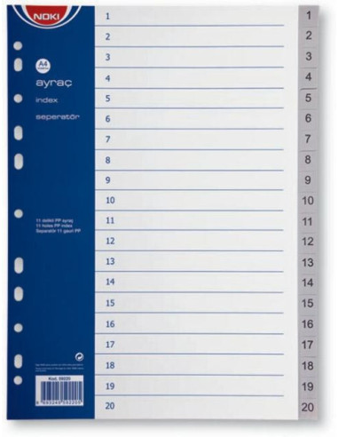 SEPARATOARE INDEX PLASTIC 1-20 NOKI,NK59220