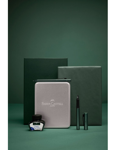 FC201532,Set cadou FABER-CASTELL Stilou + Pix + Cerneala + Convertor Grip 2011, Verde inchis