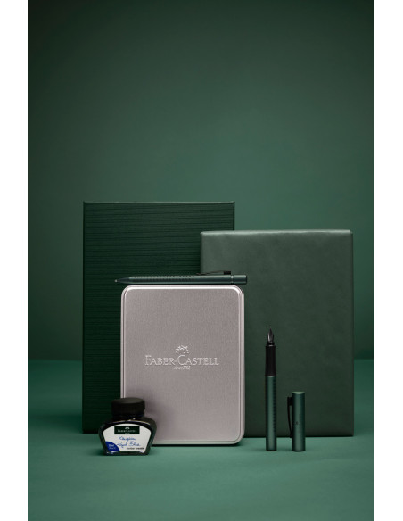 FC201532,Set cadou FABER-CASTELL Stilou + Pix + Cerneala + Convertor Grip 2011, Verde inchis