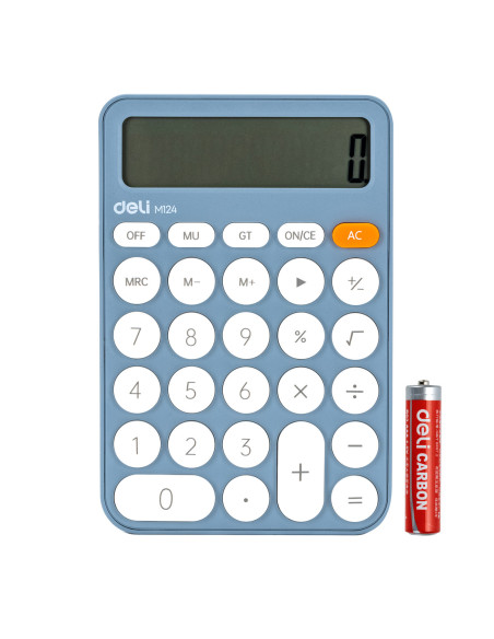 CALCULATOR BIROU 12DIG PLASTIC FASHION EM124 BLEU