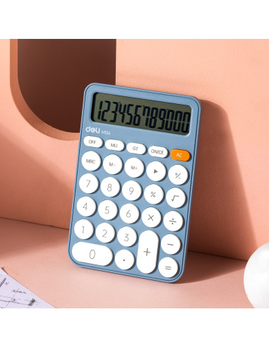 CALCULATOR BIROU 12DIG PLASTIC FASHION EM124 BLEU