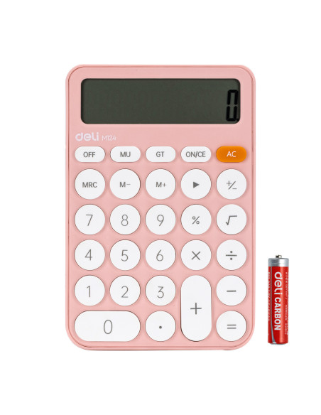 CALCULATOR BIROU 12DIG PLASTIC FASHION EM124 ROZ