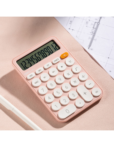 CALCULATOR BIROU 12DIG PLASTIC FASHION EM124 ROZ