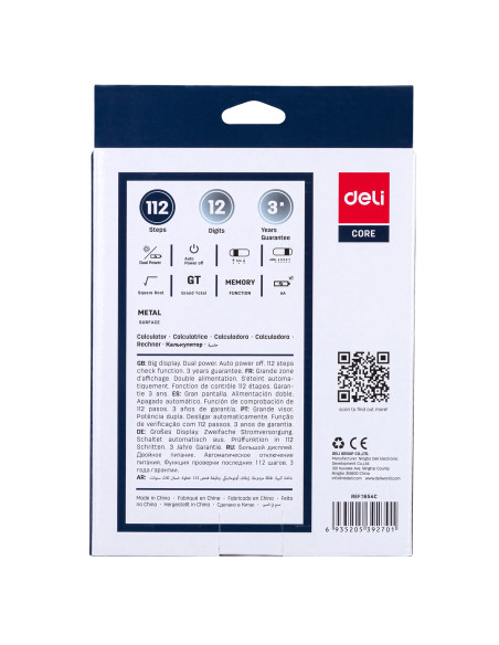 CALCULATOR BIROU 12DIG METAL 1654C DELI,DLE1654C+++