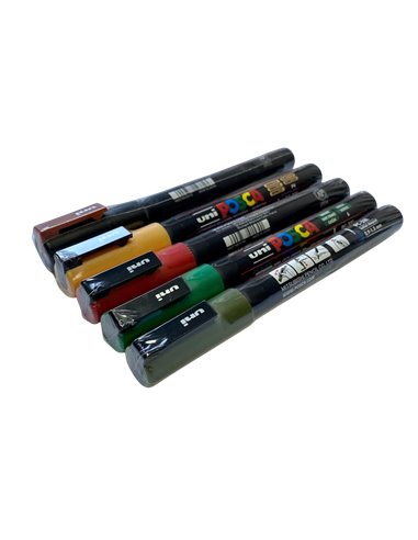 Set 5 Markere UNI POSCA PC-3M, 0.9-1.3 mm, POS16-PC3M